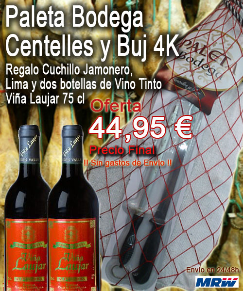 Paleta Bodega Centelles y Buj 4K ms dos Botella Via Laujar